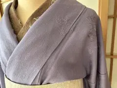 お値下げ♪丁寧な刺繍が美しい　菫色　訪問着（袷）一つ紋入り