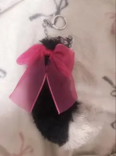 ディズニー フィガロ ファー キーホルダー リボン