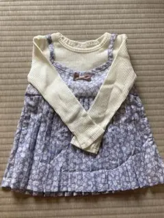 ママラク テレコ花柄キャミT