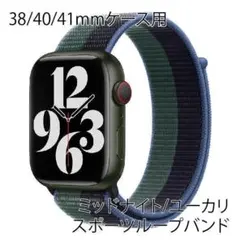 アップルウォッチ 38/40/41mm スポーツループ【ミッドナイトユーカリ】