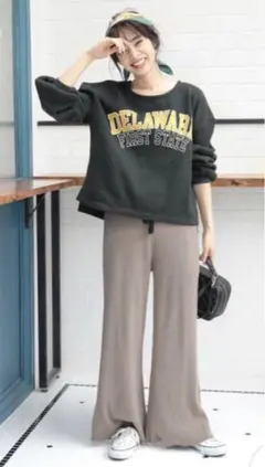 earth music&ecologyニットワイドパンツ