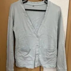 女の子　薄手カーディガン　春夏　くすみグリーン　150センチ　やや難あり
