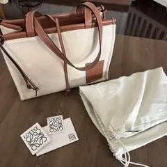LOEWE ストロー かごバッグ ベージュ - メルカリ