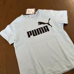 PUMA Tシャツ ライトブルー ロゴプリント　新品　未使用　タグ付き　130のサムネイル