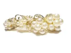 結婚式 パーティー ブライダルに パール フラワー バレッタ AA607