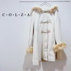 コルザ ダッフルコート ホワイト 長袖 ファー取り外し 2way フード付き