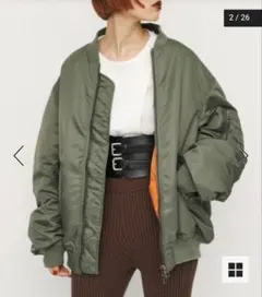 SLY OVER MA-1 スライ オーバー ブルゾン カーキ