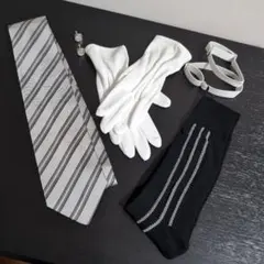 【訳あり】結婚式 モーニング 父親 小物セット　5点セット