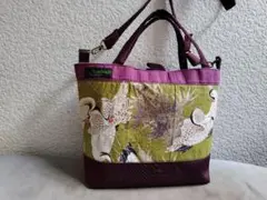 【のいばら様専用】ハンドメイド 鶴と竹のポシェット（帯リメイク)