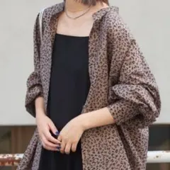 CIAOPANIC TYPY シアーボリュームスリーブビッグシャツ　レオパード柄