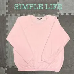 ■SIMPLE LIFE■スウェットシャツ・トレーナー・Mサイズ相当・ピンク