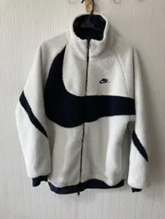 NIKE フルジップ リバーシブル ボア ジャケット XL ホワイト ネイビー