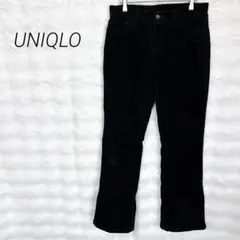 ユニクロ レディース コーデュロイ ブーツカット パンツ ブラック ストレッチ