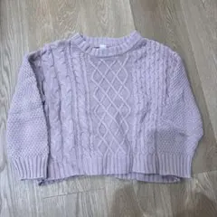 après les cours ケーブル編みセーター 110 ダスティピンク