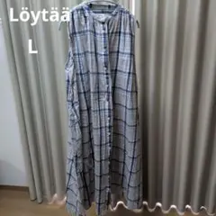 Löytää チェック柄 ノースリーブ ロングワンピースのサムネイル