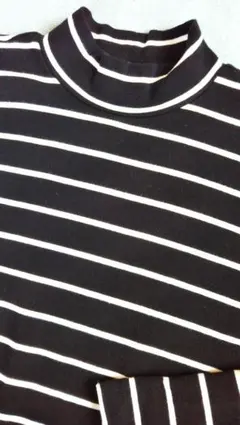無印良品　ボーダー　ハイネック ストレッチ　長袖　Tシャツ