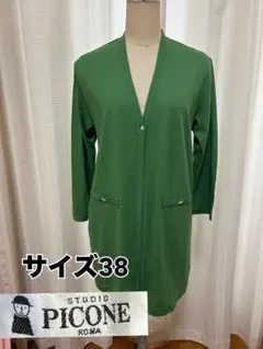 未使用　PICONE 長袖　カーディガン　グリーン　サイズ38のサムネイル