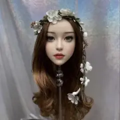 セール❗️リアル化粧練習用マネキンヘッド 等身大 黒髪 TPEウィッグ付き M16