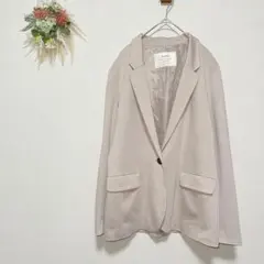 Suleen【38】スウェット風テーラードジャケット 1B きれいめ ベージュ