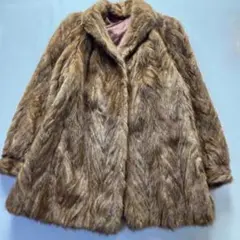 【最高級毛皮】ミンク　毛皮　リアルファー　ハーフコート　11号　毛並み良好 美品】ミンク毛皮コート ハーフ丈 リアルファー 上質 最高級 M〜L