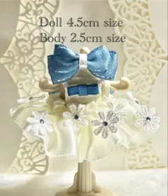 【529】 ミニチュアドール服 赤ちゃん 白 ウエディングドレス ハンドメイド