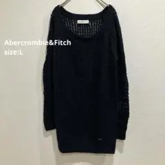 アバクロンビー＆フィッチ ネイビー ニット セーター 長袖 黒 Lサイズ