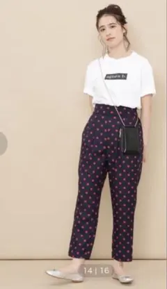 アダムエロペ ドット柄バックイージーパンツ