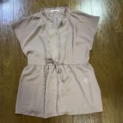 RETRO GIRL フリル付き　ボタンシャツ M ベージュ