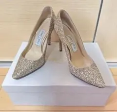 JIMMY CHOO　ジミーチュウ　ブライダル ゴールド グリッター パンプス
