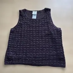 laura ashley タンクトップ ダークパープル Mサイズのサムネイル