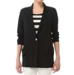 【未使用】INDIVI　薄手ジャージージャケット　S　小さいサイズ　黒