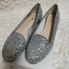 Diana シルバー フラットシューズ 23.5cm