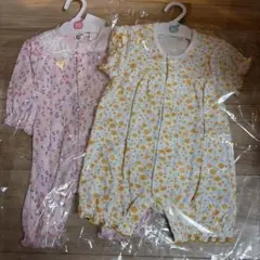 【新品】花柄ロンパース☆半袖80☆長袖70