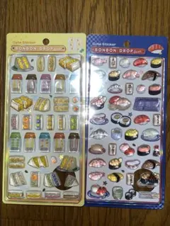 ボンボンドロップシール 和柄　2種類セット お寿司　サンドイッチ　たまごサンド