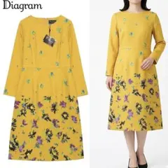 Q177 新品未使用 XS ダイアグラム タグ付き 花柄 ワンピース レディース