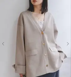 接結ジャケットライクカーディガン　ノーブル　グレーB