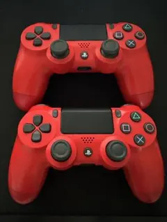 赤色 PS4 ワイヤレスコントローラー 2個セット ジャンク品