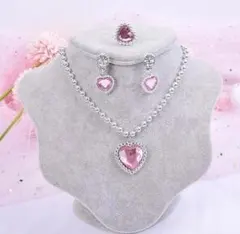子供　プリンセス　リング　イヤリング　ネックレス　アクセサリー ライトピンク