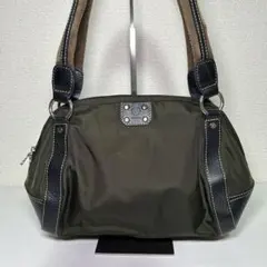 美品 ボグナー BOGNER ナイロン レザー ハンドバッグ カーキ テック系のサムネイル