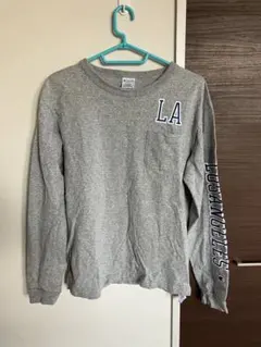Champion T1011 LA ポケット付き 長袖Tシャツ グレー M