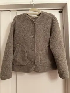 UNIQLO ボアフリースクルーネックカーディガン（長袖）