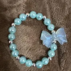 ハンドメイド ブレスレット メンカラ 青 ブルー 水色