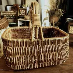 *️⃣プロフ必読❣️アンティーク 製造国不明 カゴ パニエ 蔓 ヴィンテージ 古手 籠 ️⃣プロフ必読❣️アンティーク 製造国不明 カゴ パニエ 蔓