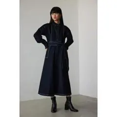 AZUL BY MOUSSY ステッチデザインデニムロングシャツワンピース Mのサムネイル