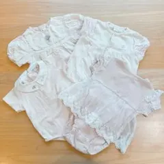 【淡ピンク】ロンパース 4点セット コトリ プティマイン 80