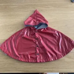 プチバトー　レインポンチョ　赤