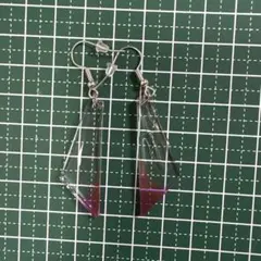 アクリル製三角形ピアス（紫グラデーション）金具アレルギー対応