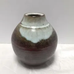 ヴィンテージ陶器FatLava花瓶GermanyRedとブラウングラデーション 