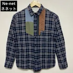Ne-net ネネット チェック柄 パッチワーク ネルシャツ 長袖シャツ2サイズのサムネイル