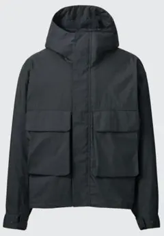 【ユニクロU】新品 ユーティリティフーデッドジャケット L(ブラック)